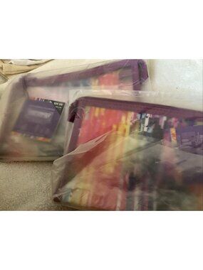 SEPHORA Let's Disco Travel Makeup Pouch Bag Zip Clear Glitter Metallic Confetti